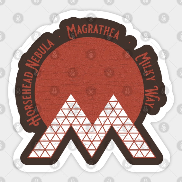 MAGRATHEA! Journey There To See Planets Built! Sticker by fatbastardshirts